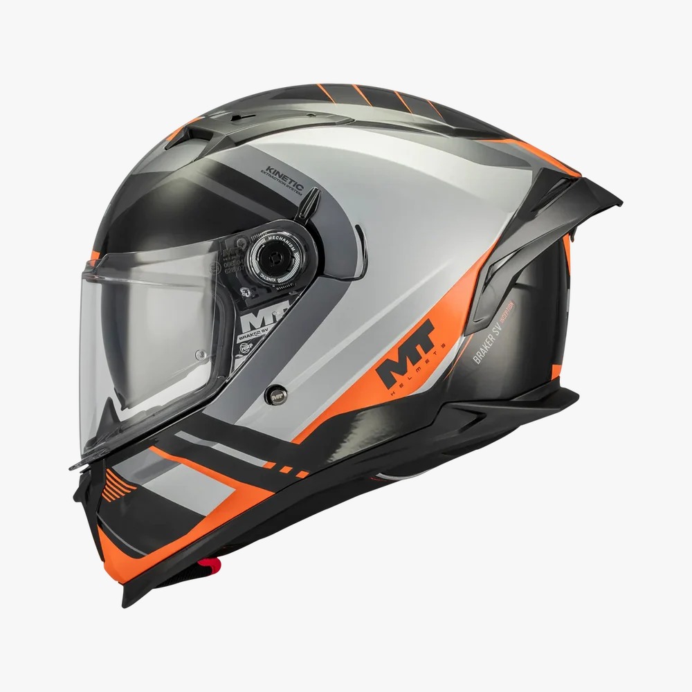 Casco MT Braker SV Inception B5  Naranja Brillo