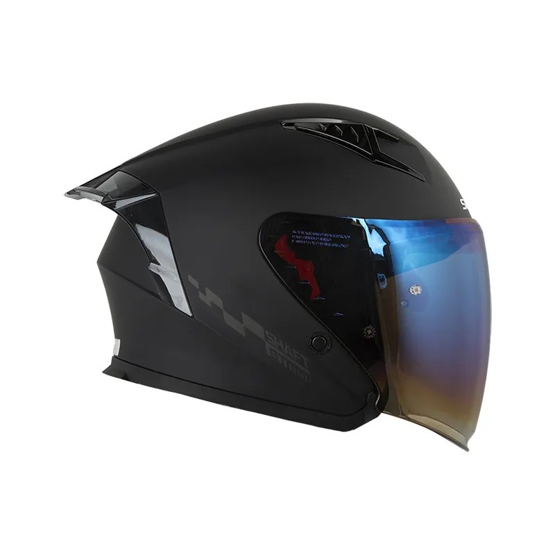 Casco Shaft 226 GT Negro Mate Visor Iridium Azul 
