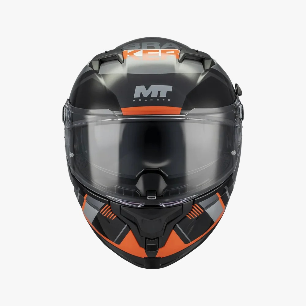 Casco MT Braker SV Inception B5 Blanco Negro Naranja