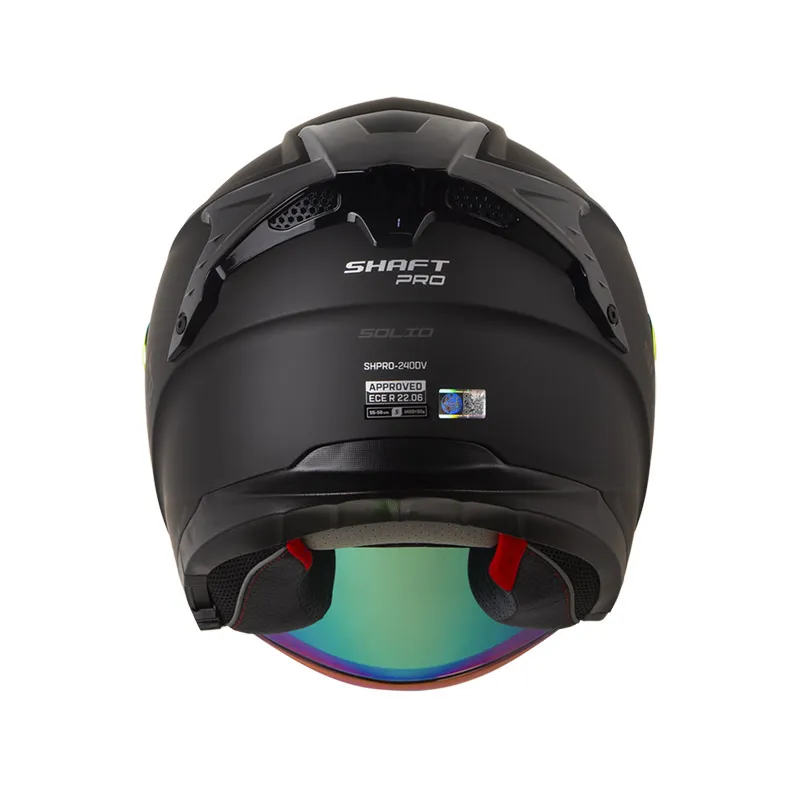 Casco Shaft Pro 240Dv Negro Mate Visor Revo Rojo