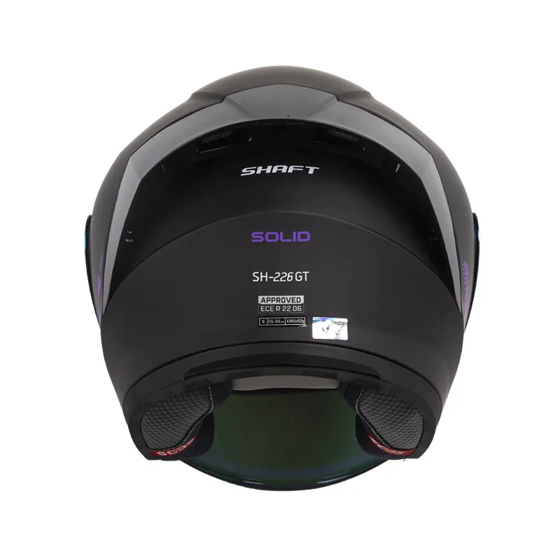 Casco Shaft 226 GT Negro Mate Morado Visor Revo Morado