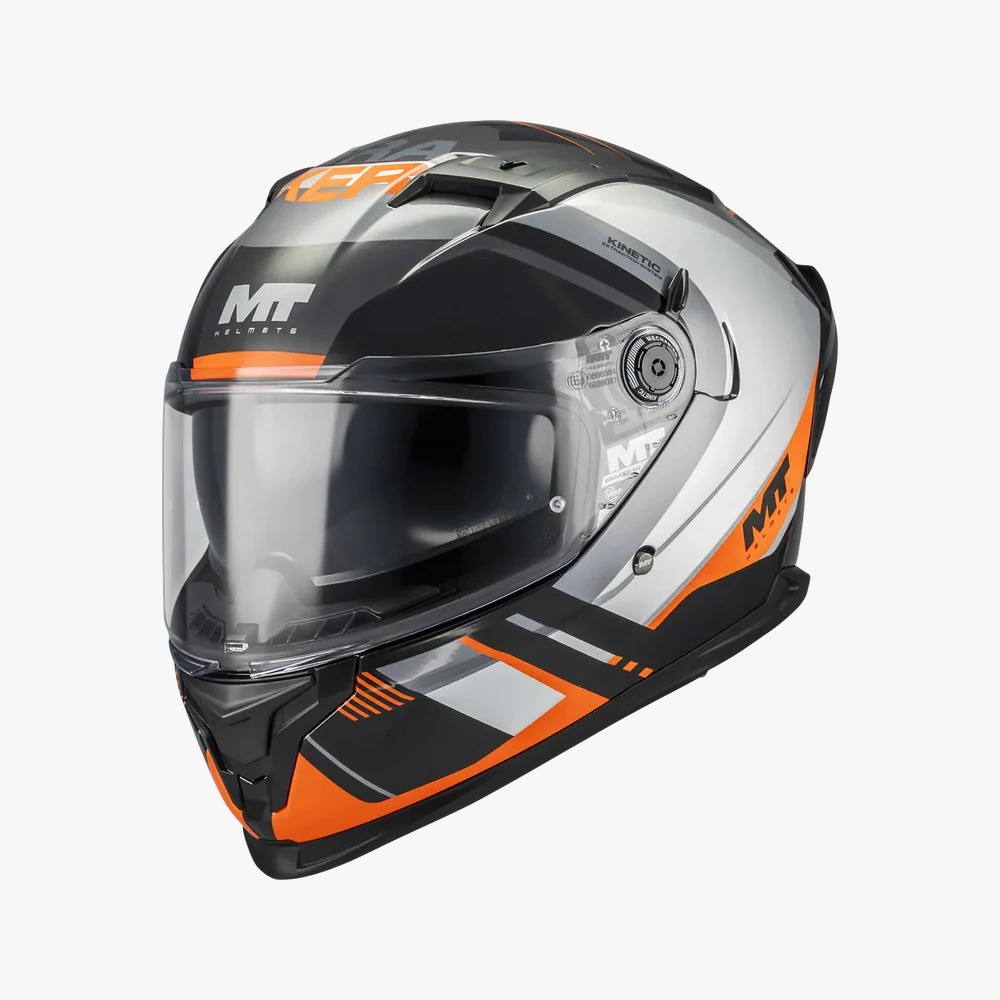 Casco MT Braker SV Inception B5 Blanco Negro Naranja
