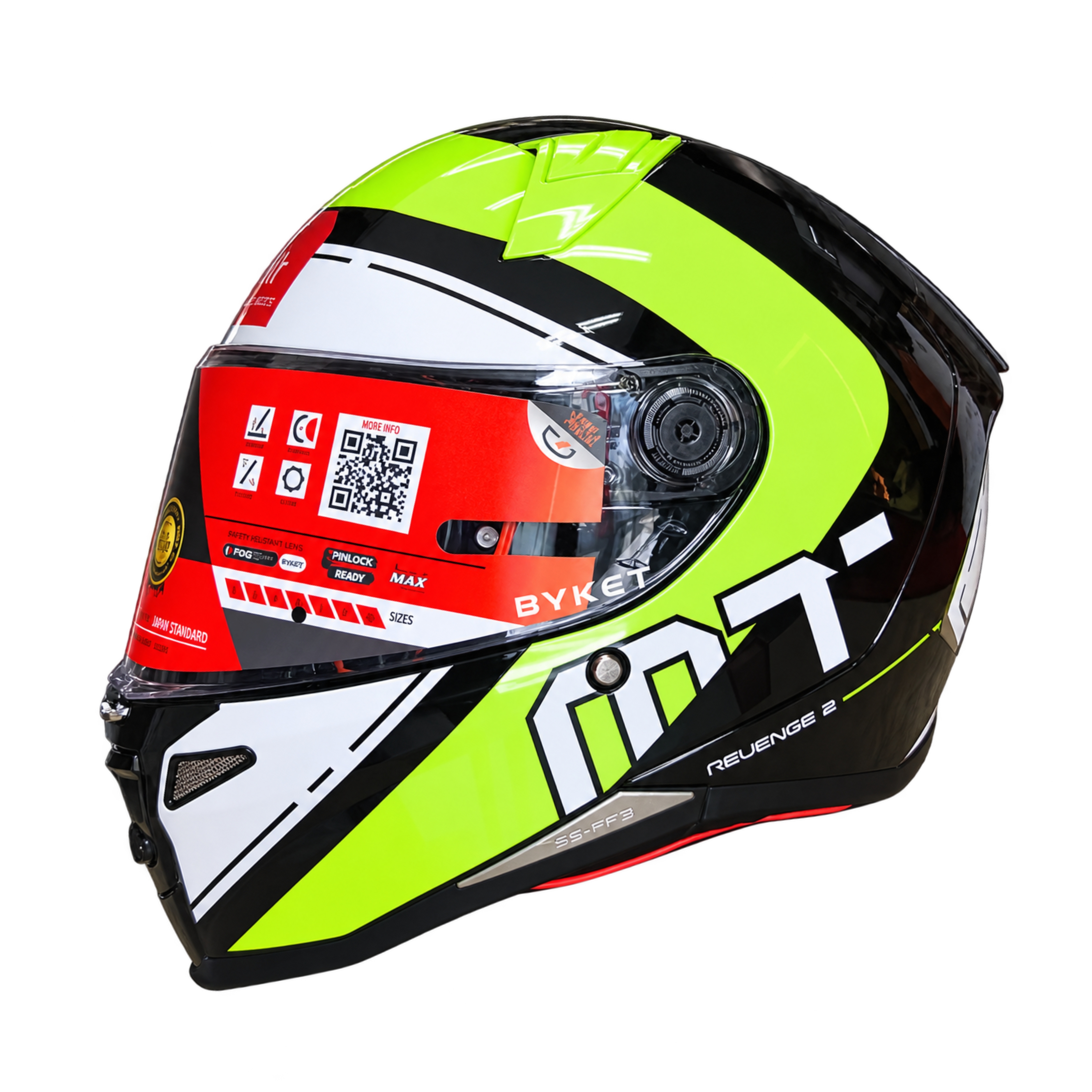 Casco Integral MT Revenge 2s Commit B3 Amarillo Brillo