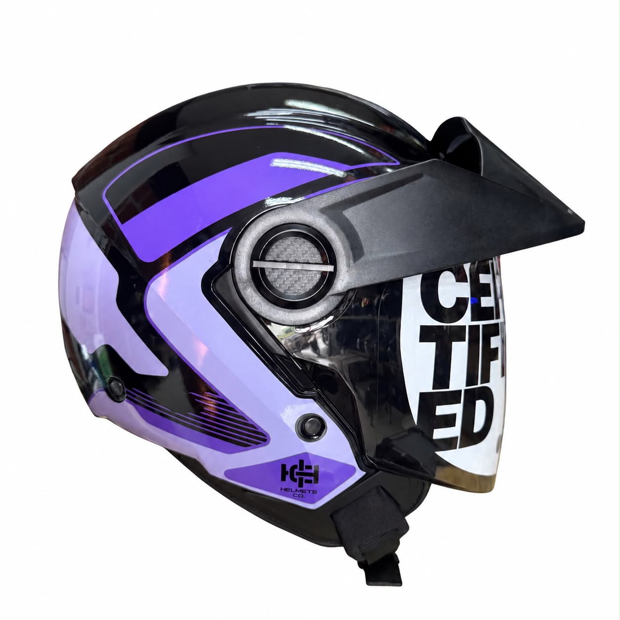 Casco ICH 102 Silvermax Morado Brillo 