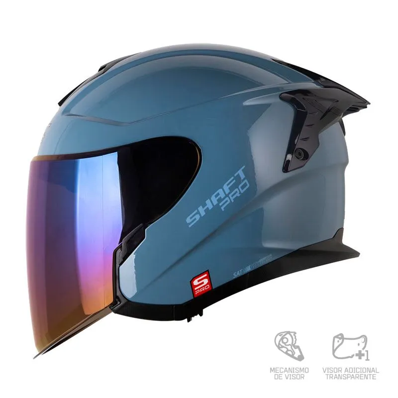 Casco Shaft Pro 240Dv Azul Visor Iridium Azul