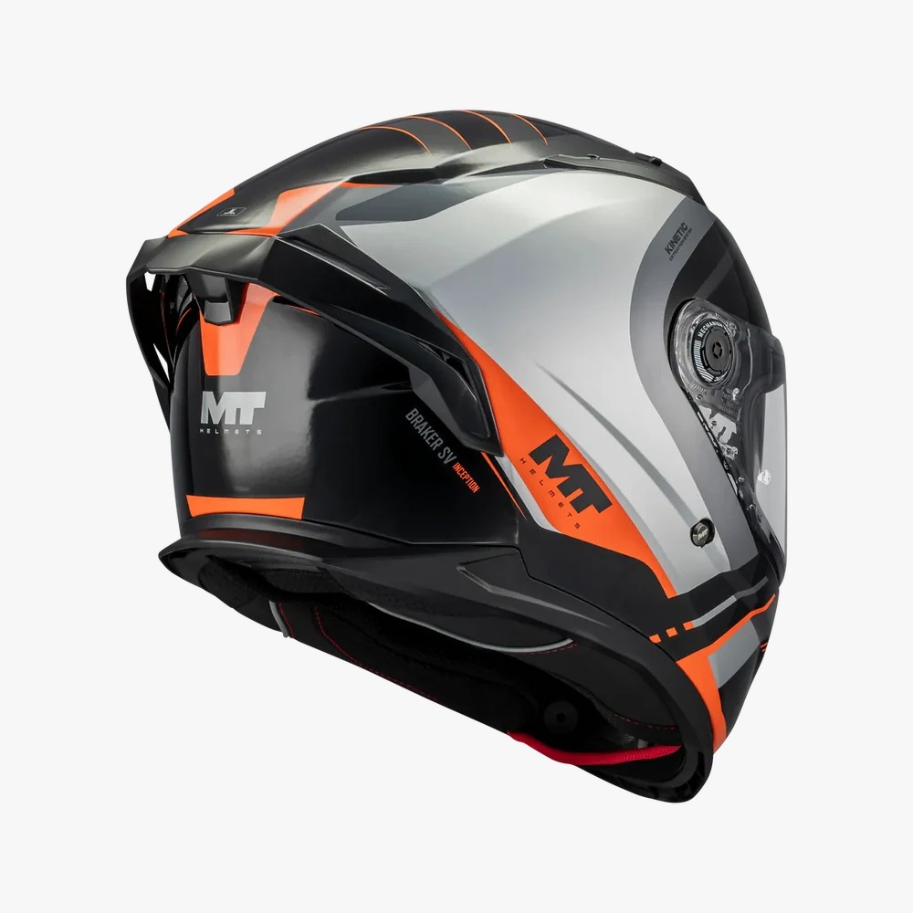 Casco MT Braker SV Inception B5 Blanco Negro Naranja