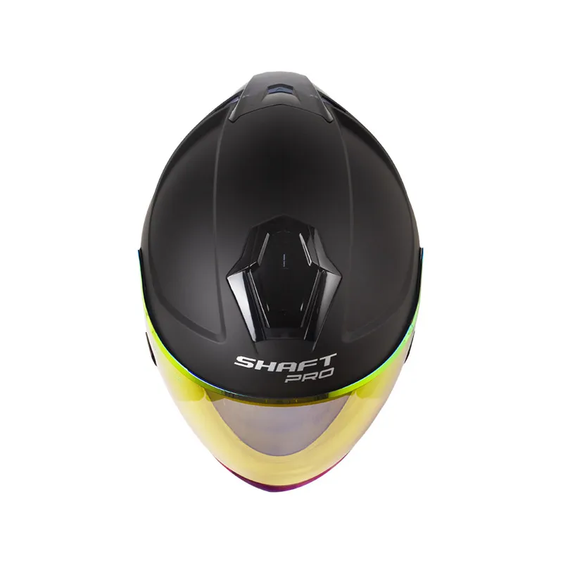 Casco Shaft Pro 240Dv Negro Mate Visor Revo Rojo