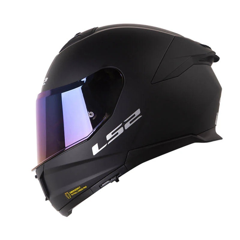 Casco LS2 FF808 STREAM II Negro Mate Visor Iridium Morado