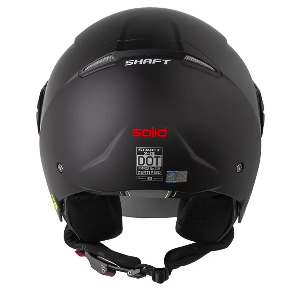 Casco Shaft 212 Negro Mate/Rojo Visor Revo Rojo