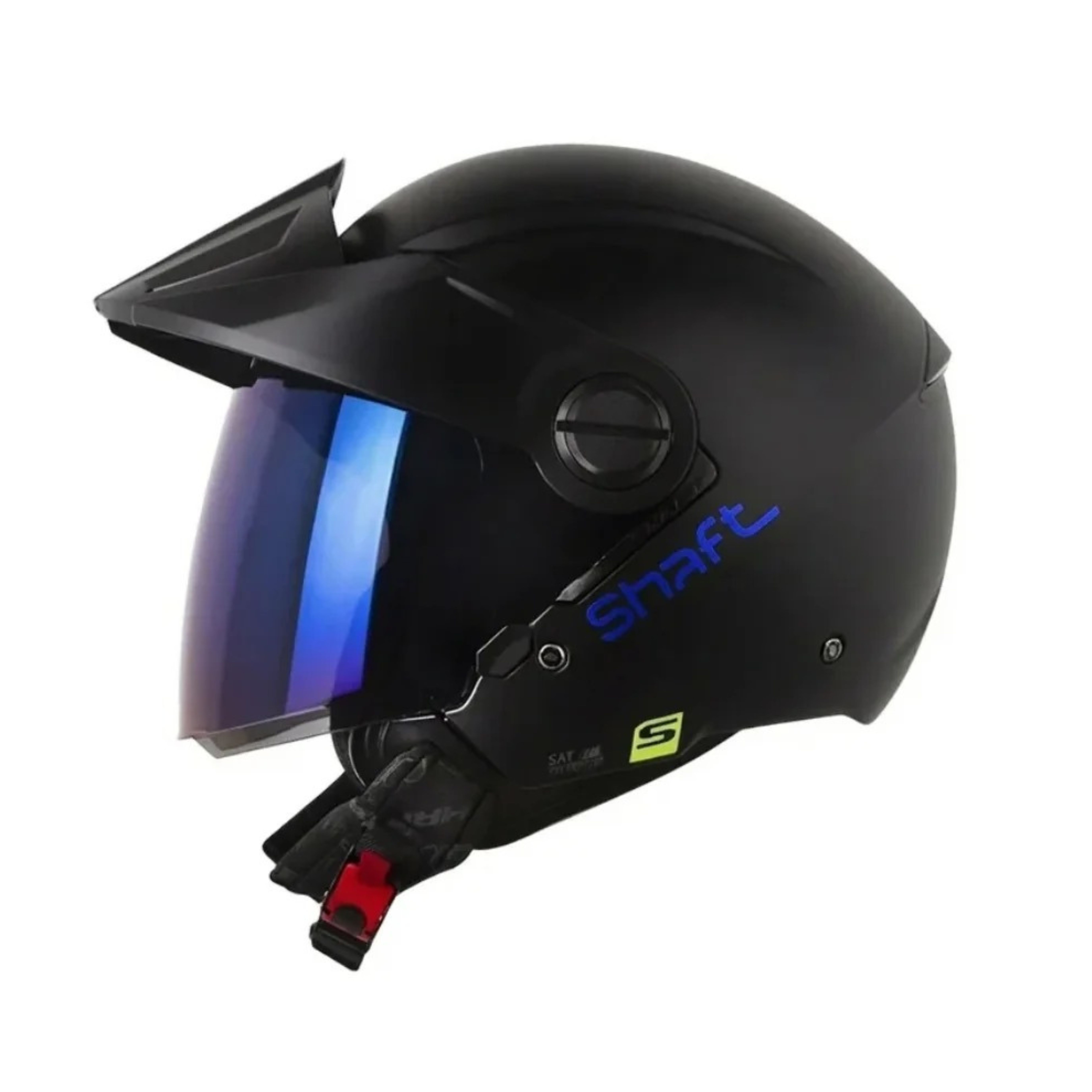 Casco Shaft 212 Negro Mate/Azul Visor Iridium Azul