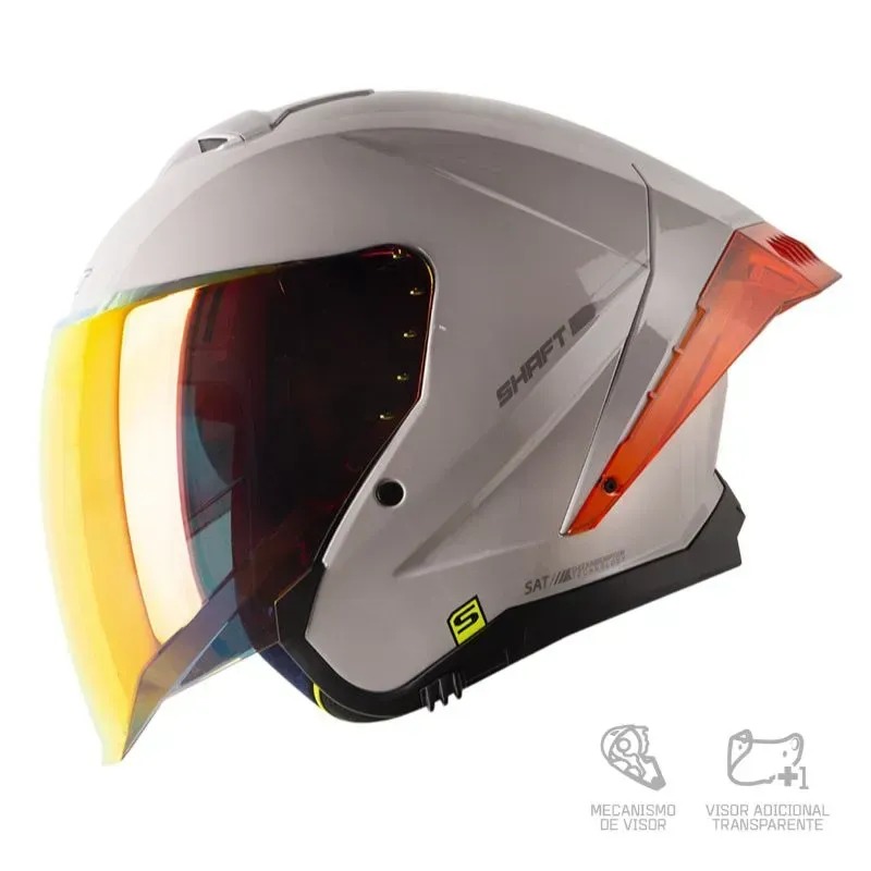 Caso Shaft 246 Gris Claro Brillo Visor Revo Rojo